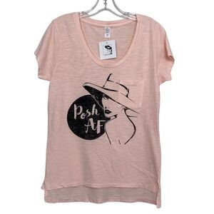 Posh AF Short Sleeve Pink Custom Tee Size Medium